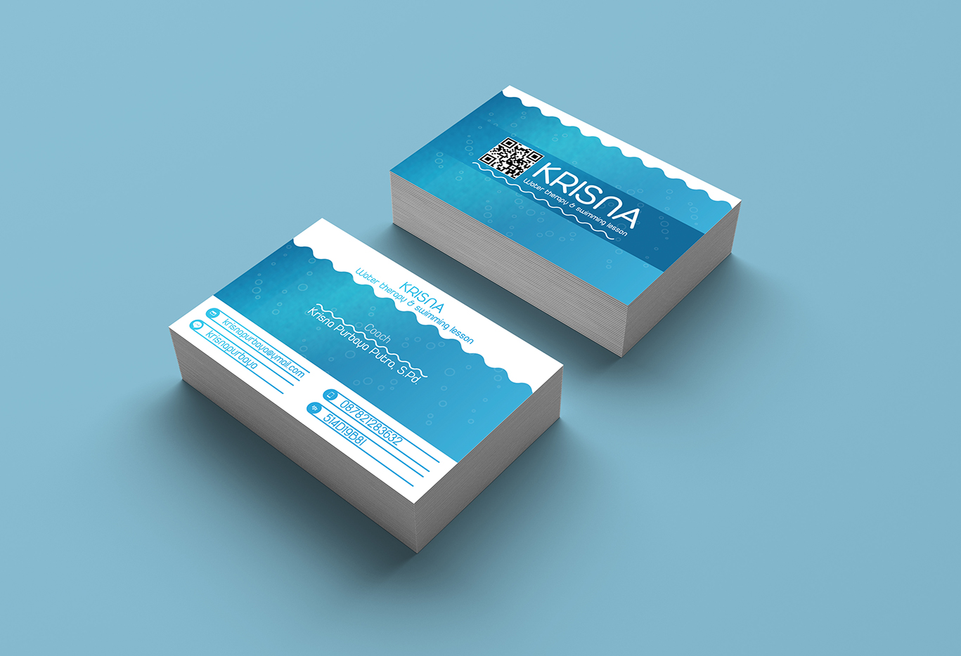 Swimming Business Card Landscape Version