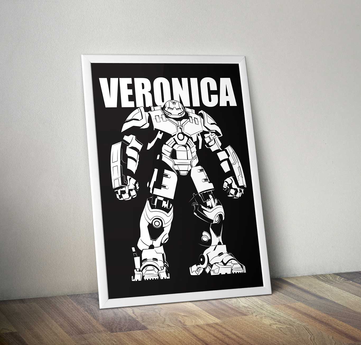 Gambar Ilustrasi Hitam Putih Veronica Silhouette Nameana